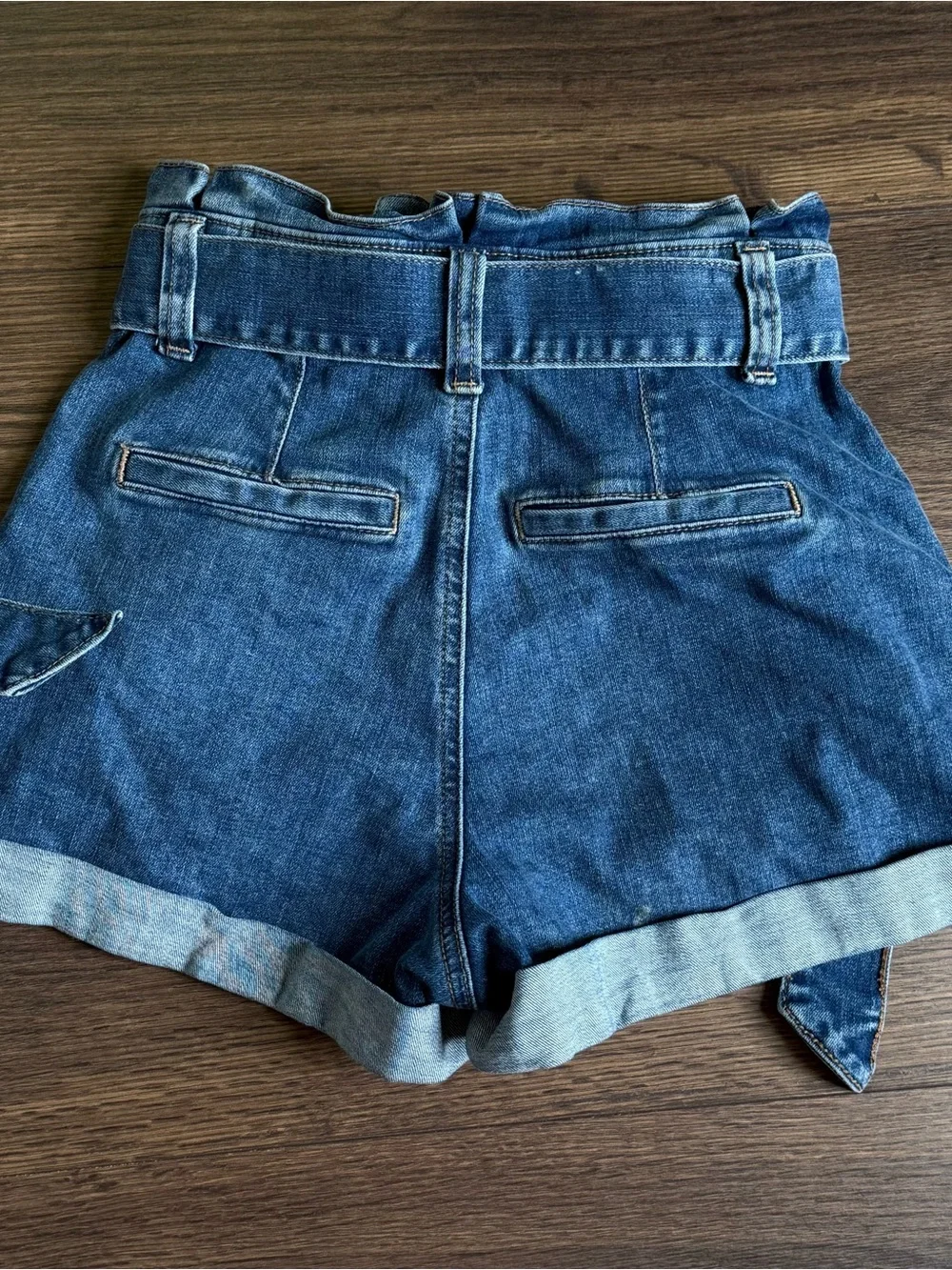 Express High Waist Paperbag Denim Shorts size 00